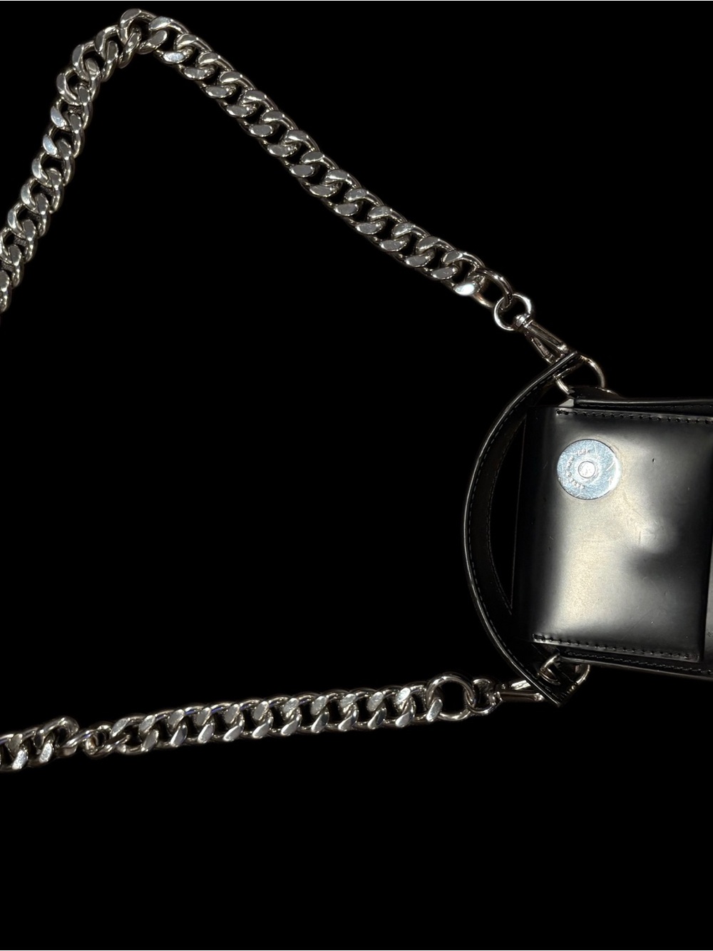 Black Kara chain crossbody bag